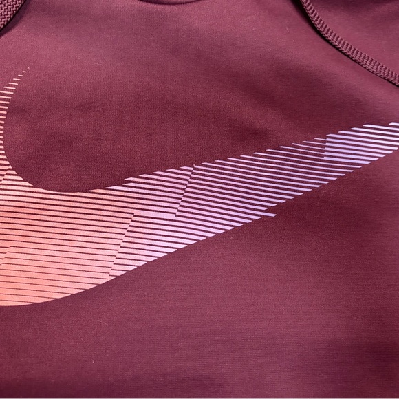 Nike Men's Burgundy Hoodie with Gradient Swoosh - Picture 2 of 3